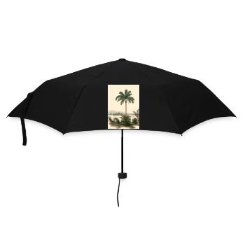 Palme am See - Regenschirm (klein) - Schwarz - Vorne