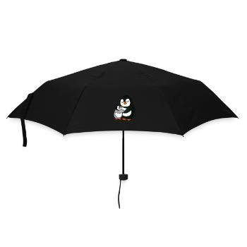Pinguin United - Regenschirm (klein) - Schwarz - Vorne