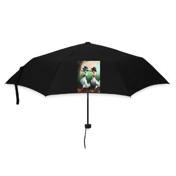 Zwei Enten - Regenschirm (klein) - Schwarz - Vorne