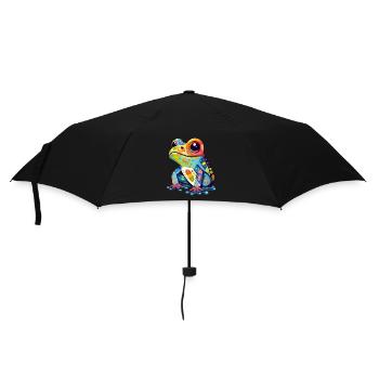 Frosch - Regenschirm (klein) - Schwarz - Vorne