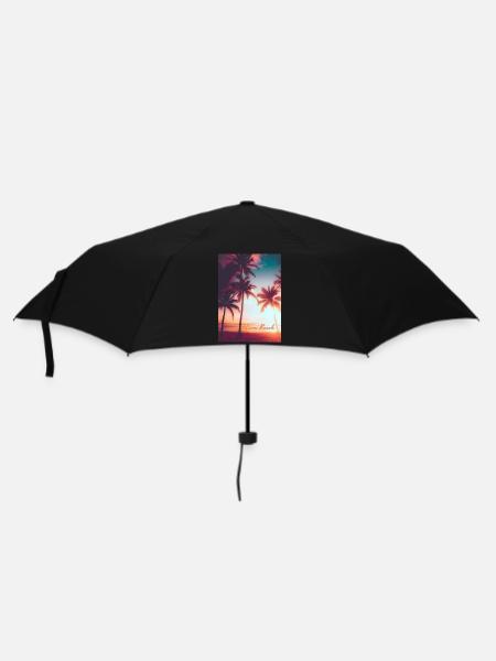 Miami beach Vibes - Regenschirm (klein) - Schwarz