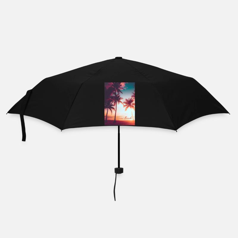 Miami beach Vibes - Regenschirm (klein) - Schwarz