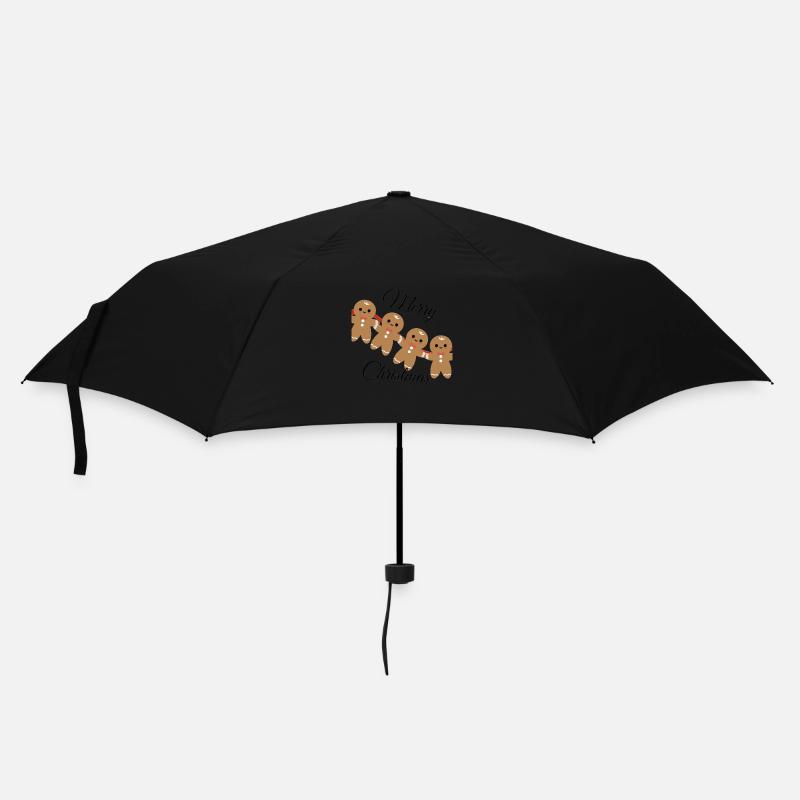 Weihnachtsfreude Lebkuchenmann - Regenschirm (klein) - Schwarz