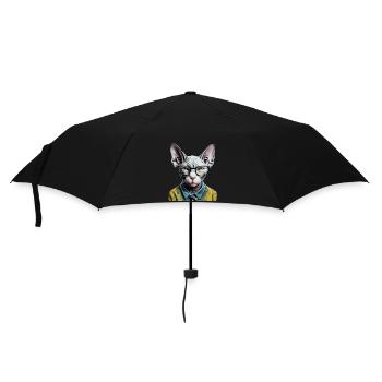 Hipster cat Ziggy - Umbrella (small) - black - Front