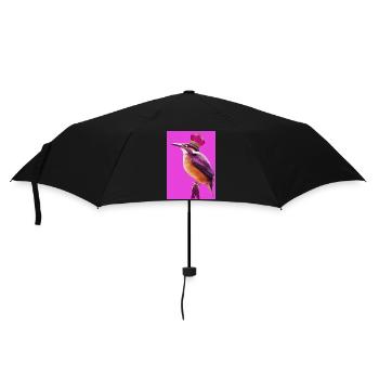 Vogel mit Krone - Regenschirm (klein) - Schwarz - Vorne