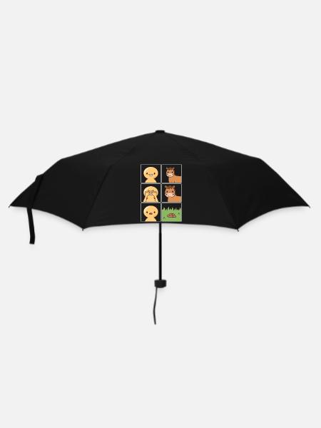 Pferde Pferdeäpfel Design für Besitzer von Pferden - Regenschirm (klein) - Schwarz