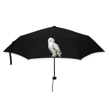 SnowyOwl 02 - Regenschirm (klein) - Schwarz - Vorne
