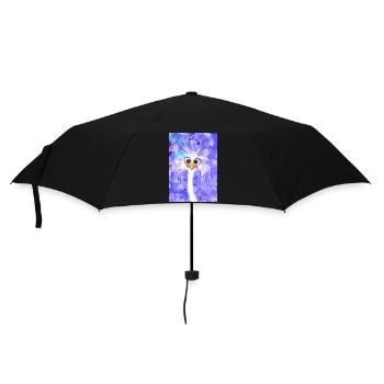 Fabelhafter flauschiger Strauß - Regenschirm (klein) - Schwarz - Vorne