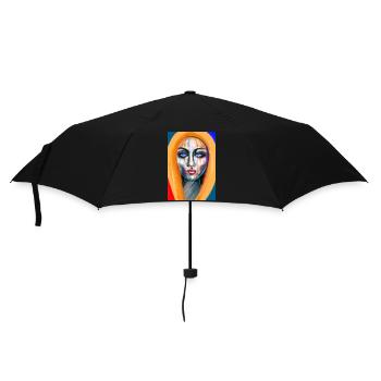 Faszinierende abstrakte Frauenillustration - Regenschirm (klein) - Schwarz - Vorne