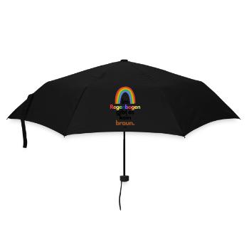 Im Regenbogen gibts kein braun - Regenschirm (klein) - Schwarz - Vorne