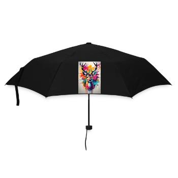 Colorful Deer Head - Umbrella (small) - black - Front