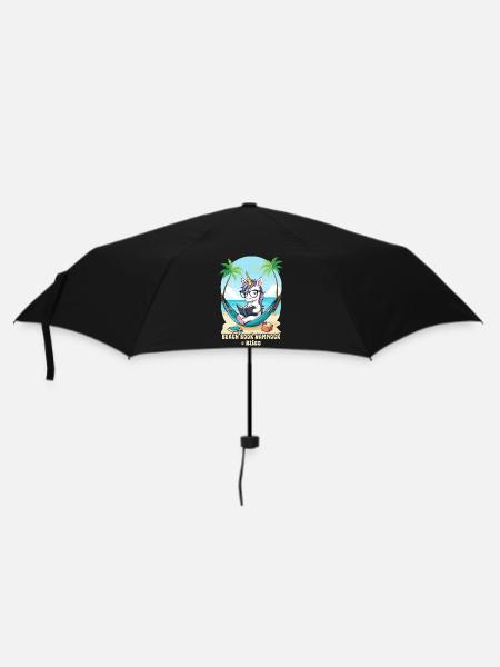 Einhorn mit Buch - Regenschirm (klein) - Schwarz