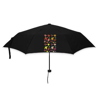 Strawberries colorful - Umbrella (small) - black - Front