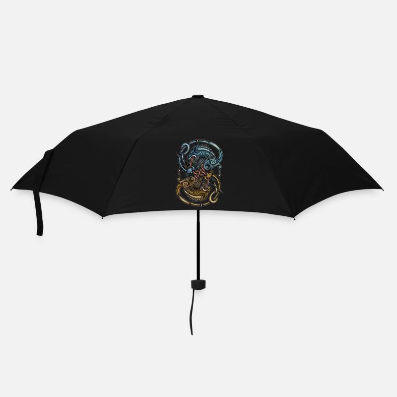 Wikinger Wölfe - Regenschirm (klein) - Schwarz