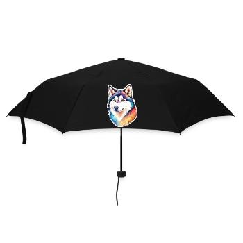 Siberian Husky Watercolors - Umbrella (small) - black - Front