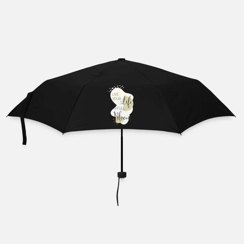 live your life in full bloom - Regenschirm (klein) - Schwarz