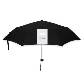 Cloud Nine Grey and Pink with Fluffy Clouds - Umbrella (small) - black - Front