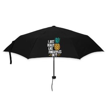 Ananas tropische hawaiianische Frucht - Regenschirm (klein) - Schwarz - Vorne