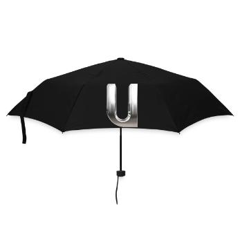 Chrome ,, U " Métallisé - Parapluie standard - noir - Devant