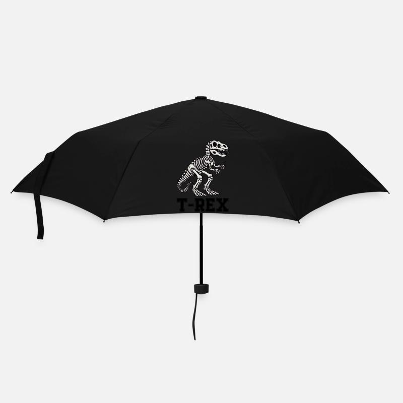 dino skelett - Regenschirm (klein) - Schwarz