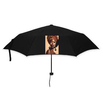Black beautiful woman Africa - Umbrella (small) - black - Front