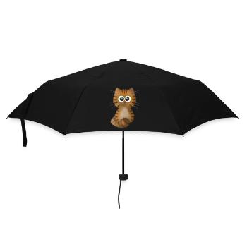 Katze 3 - Regenschirm (klein) - Schwarz - Vorne