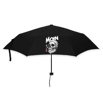 Moin Skull Totenkopf Pfeife Hamburg Plattdeutsch - Regenschirm (klein) - Schwarz - Vorne