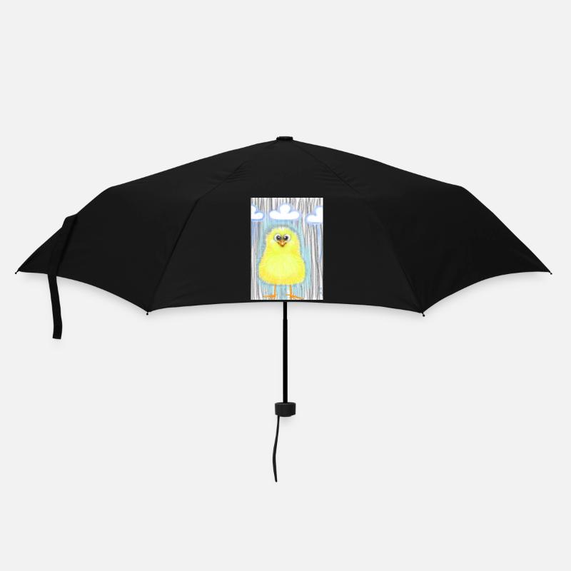 Cute yellow duckling in rain - Umbrella (small) - black