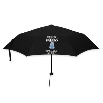 Je me demande si les pigeons ne pensent pas de moi trop drôle - Parapluie standard - noir - Devant