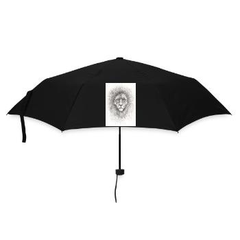 Sehr ernsthafter Löwe - Regenschirm (klein) - Schwarz - Vorne
