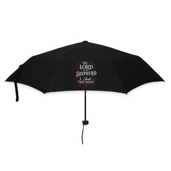 Der Herr ist mein Hirte Psalm 23 - Regenschirm (klein) - Schwarz - Vorne