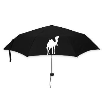 Kamel T-shirt Geschenk - Regenschirm (klein) - Schwarz - Vorne