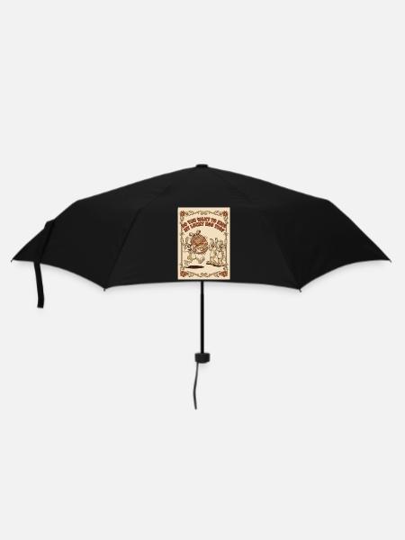 Lucky_Egg_Retro_Hasen - Regenschirm (klein) - Schwarz