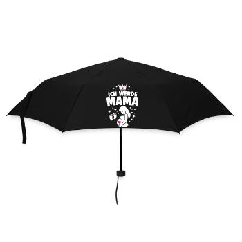 Ich werde Mama - Mutterschaft - Regenschirm (klein) - Schwarz - Vorne