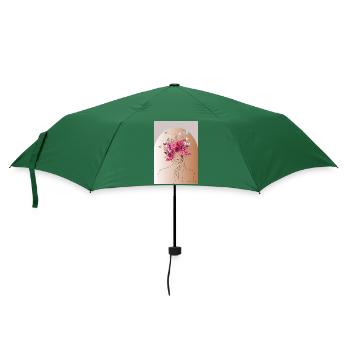 Blütenkopf mit Schmetterlingskrone - Regenschirm (klein) - Flaschengrün - Vorne