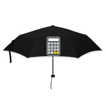 Taschenrechner Kostüm Karneval Fasching Nerd  - Regenschirm (klein) - Schwarz - Vorne