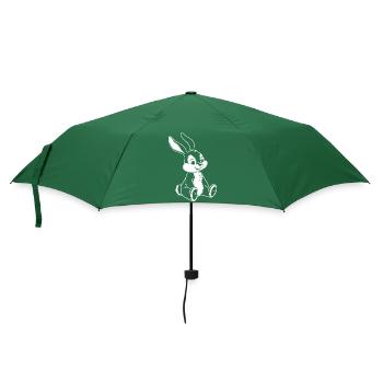 Funny Bunny Cute Bunny Illustration - Umbrella (small) - bottlegreen - Front