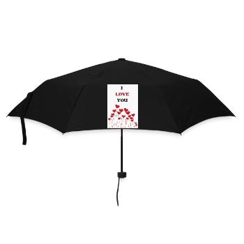 ICH LIEBE DICH. PAAR. GERADE VERHEIRATET. Junggesellinnenabschied - Regenschirm (klein) - Schwarz - Vorne