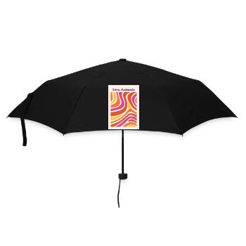 Lebendige Farbwellen - Regenschirm (klein) - Schwarz - Vorne