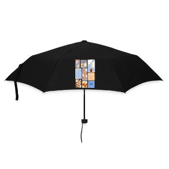 Abstrakte botanische Muster - Regenschirm (klein) - Schwarz - Vorne