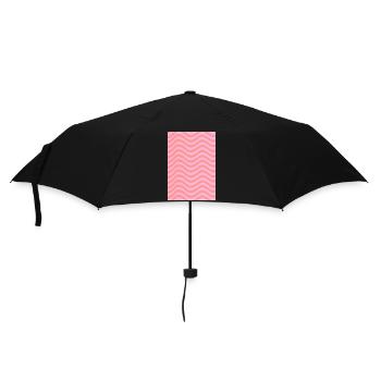 Stripe Wave Pattern - Pink Customizable - Umbrella (small) - black - Front