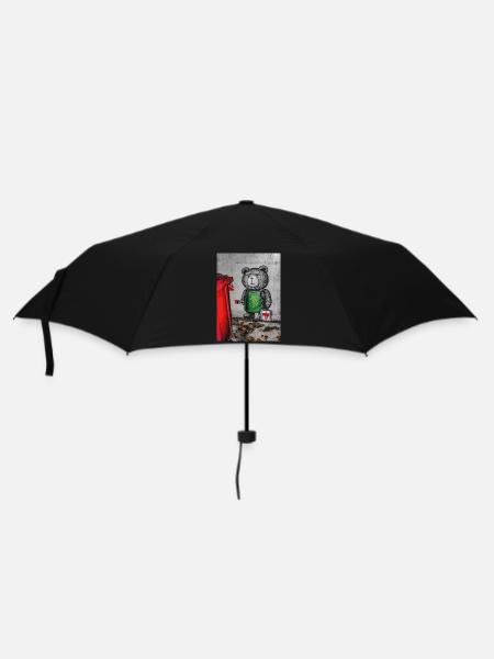 Teddybär - Regenschirm (klein) - Schwarz