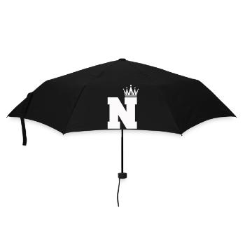 buchstabe_N_Krone - Regenschirm (klein) - Schwarz - Vorne