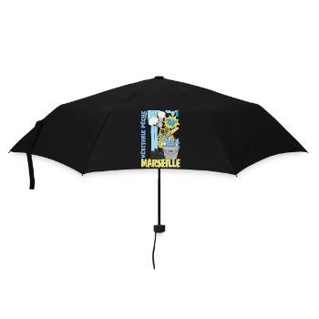 Marseille Poiscaille Fraîche Cartoon - Parapluie standard - noir - Devant
