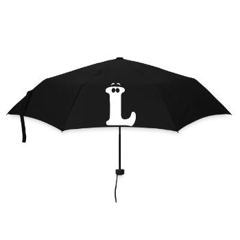 Large L Style Print | Letter L Funny L Logo - Umbrella (small) - black - Front