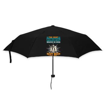 Échiquier des joueurs d’échecs - Parapluie standard - noir - Devant