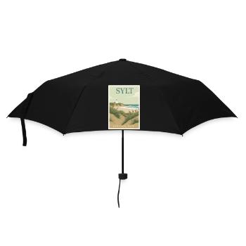 Sylt Vintage Poster | North Sea Germany - Umbrella (small) - black - Front