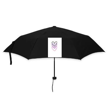 Three intertwined hearts in neon colors - Umbrella (small) - black - Front