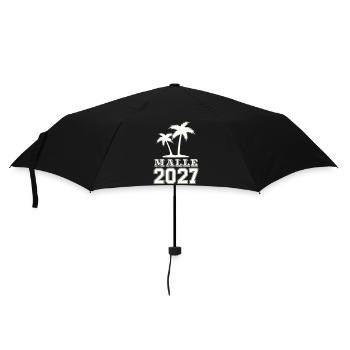 Malle Insel 2027 Grafik - Regenschirm (klein) - Schwarz - Vorne