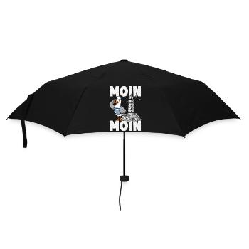 Moin Moin Norden - Maritimes Norddeutsch Design - Regenschirm (klein) - Schwarz - Vorne